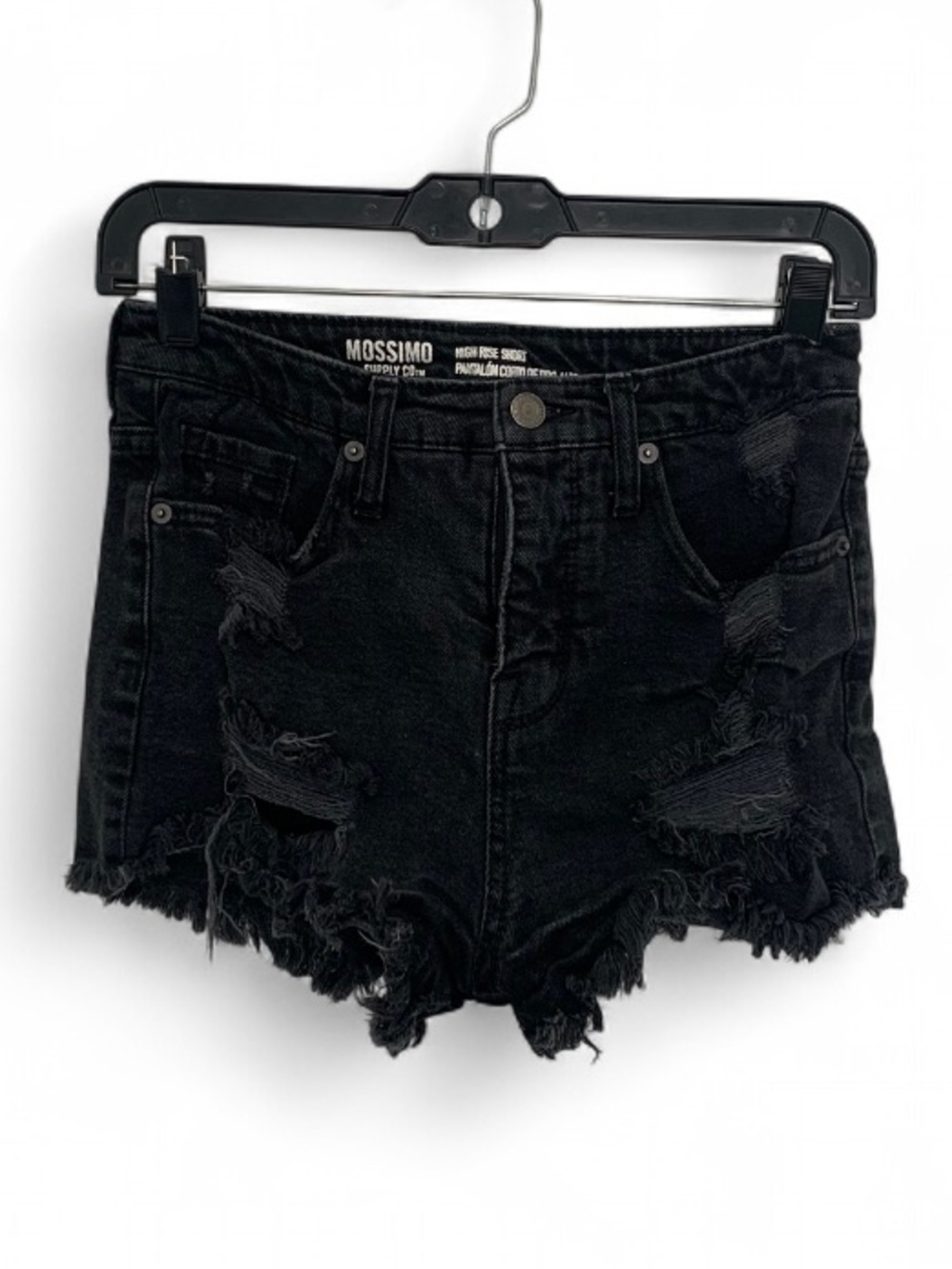 Y2K Mossimo Supply Co. Black Distressed High-Rise Jean Shorts